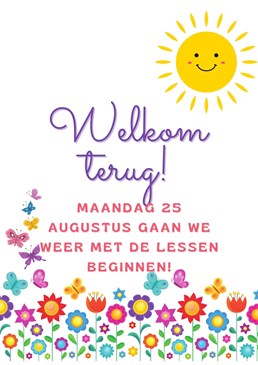 Welcome Back! Butterflies and Flowers Poster
